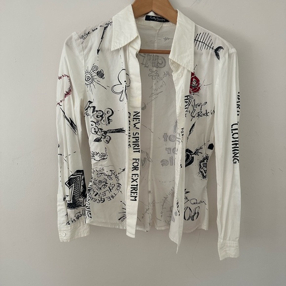 Vintage Tops - Y2k Betty Barclay Tatoo grunge top